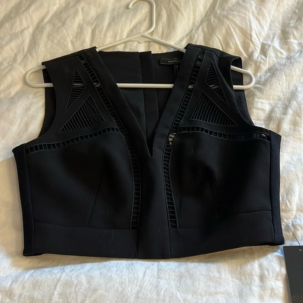 NWT BCBG MaxAzria Binx Crop Top - Black - Picture 6 of 6